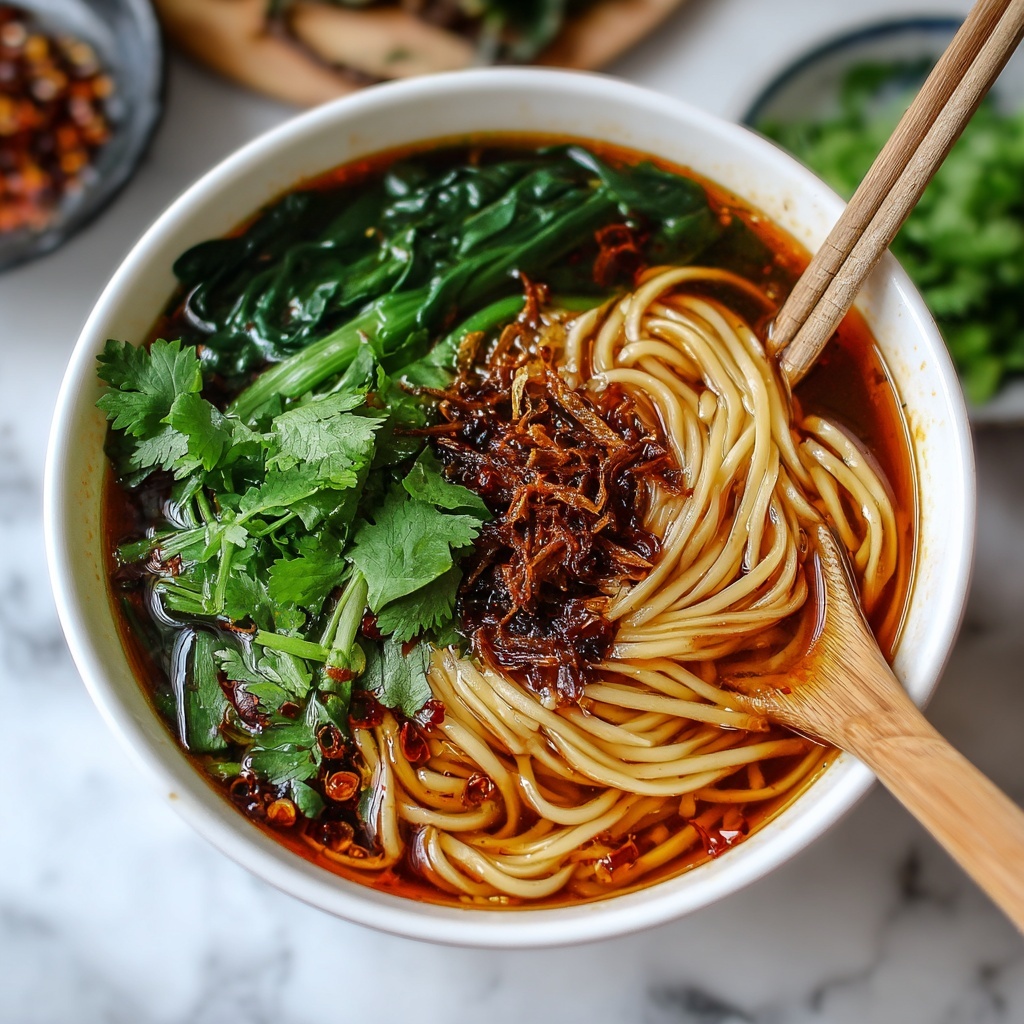 Quick Chinese Vegetable Soup with Enoki Mushrooms and Crispy Shallots Recipe - Recipe Image