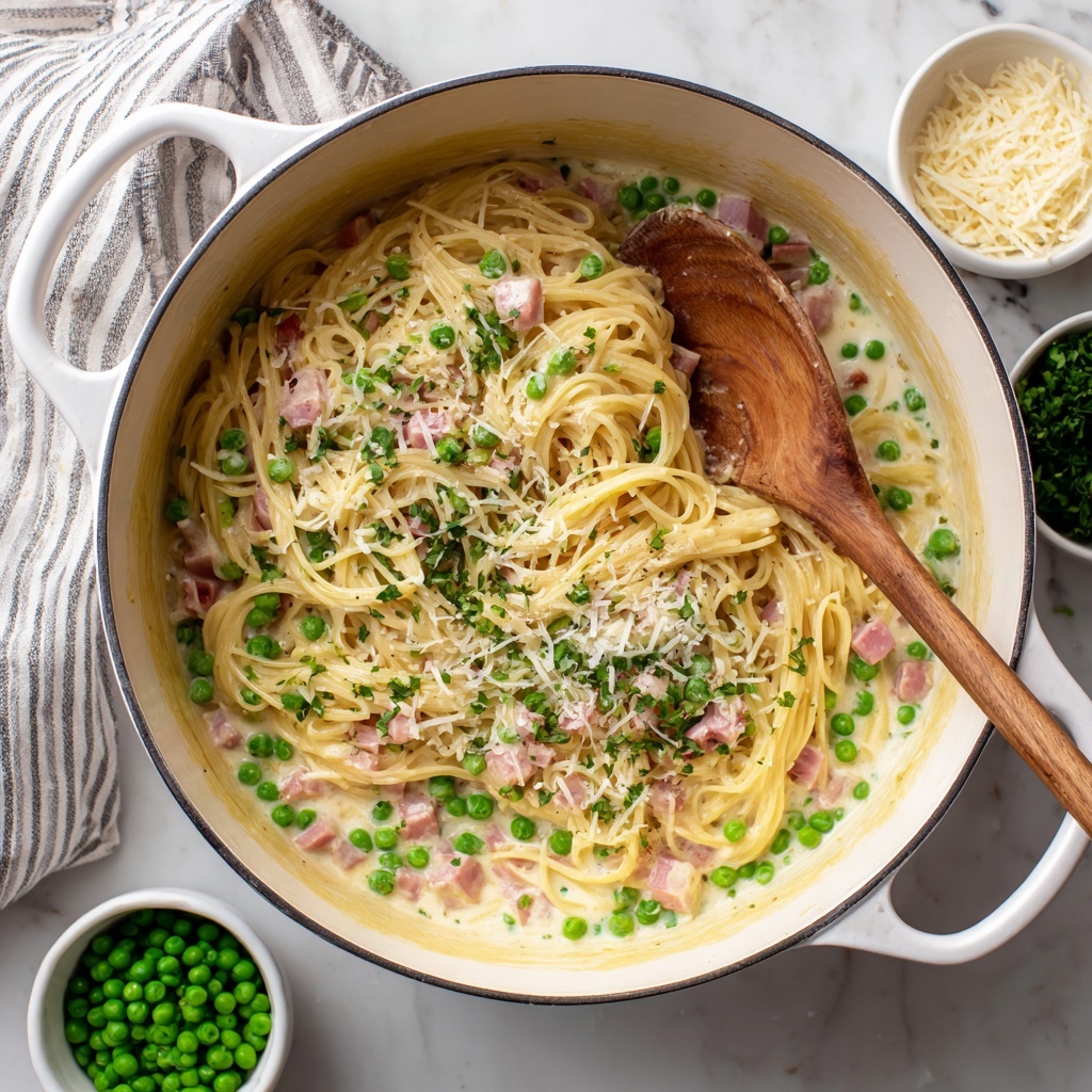 One Pot Ham and Pea Pasta Recipe - Recipe Image