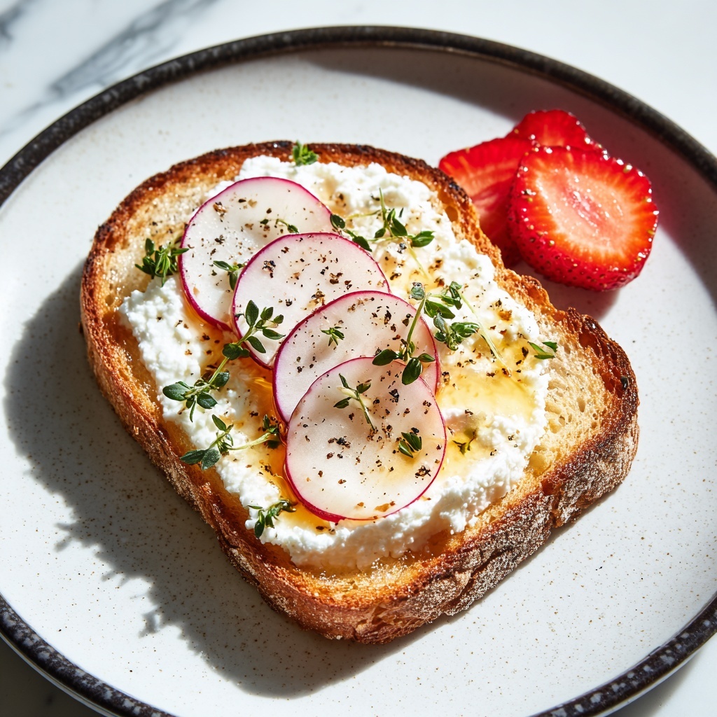 Whipped Ricotta Honey Toast: A 10-Minute Breakfast Delight Recipe - Recipe Image
