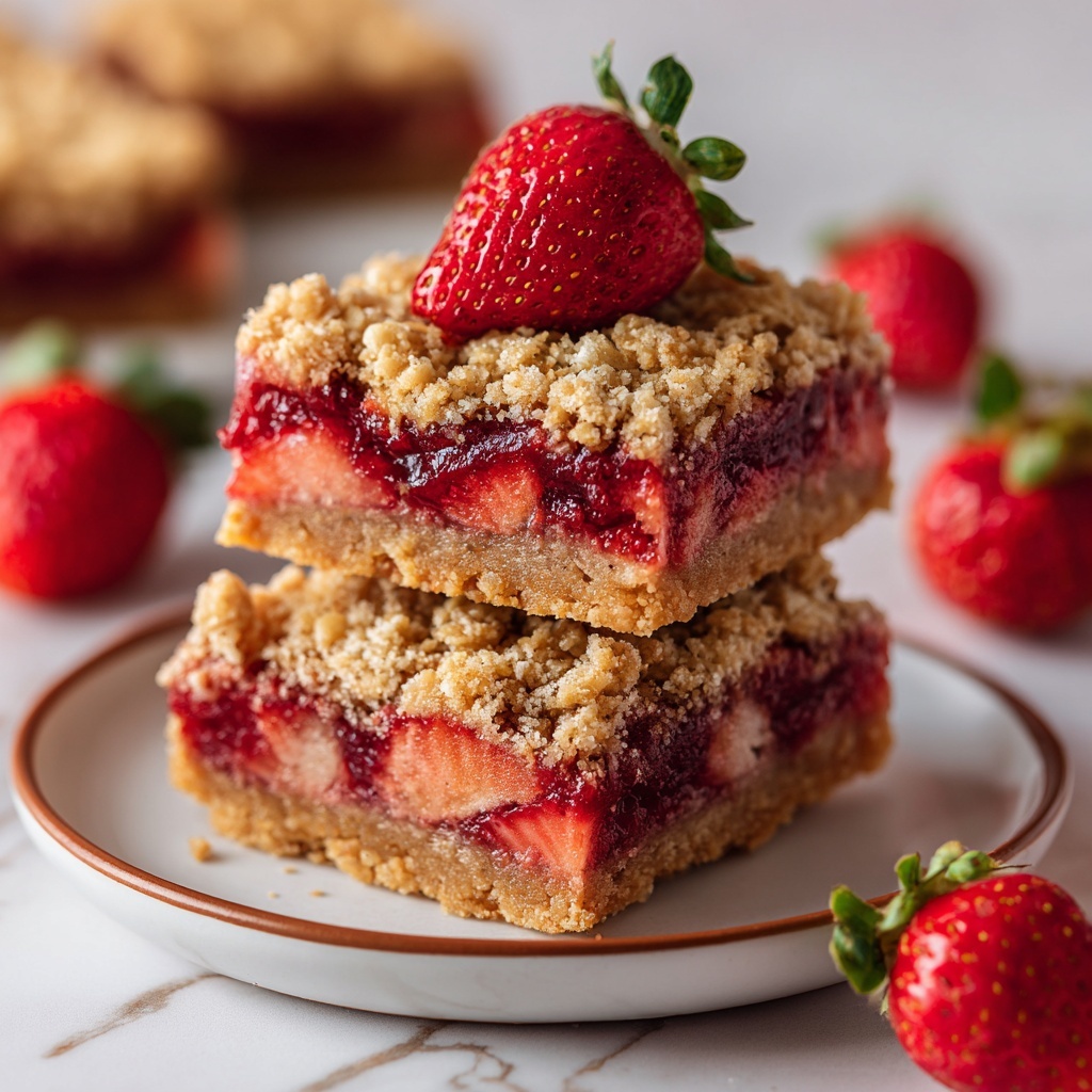 Healthy Strawberry Oatmeal Bars Recipe - Recipe Image