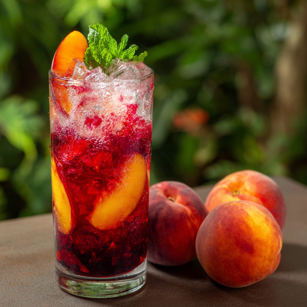 Peach Hibiscus Sunset Tea: Refreshing Summer Sip Recipe - Recipe Image
