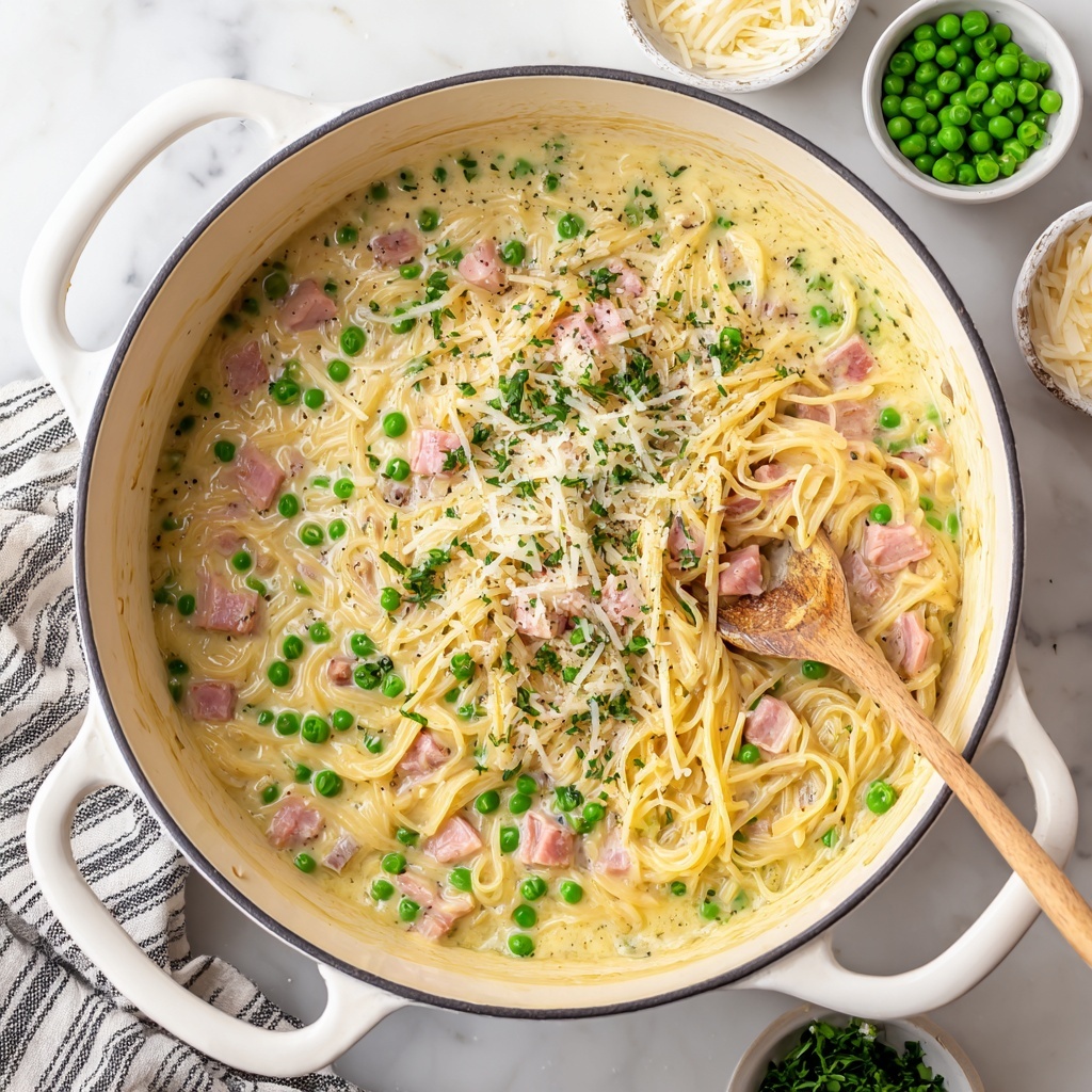 One Pot Ham and Pea Pasta Recipe - Recipe Image