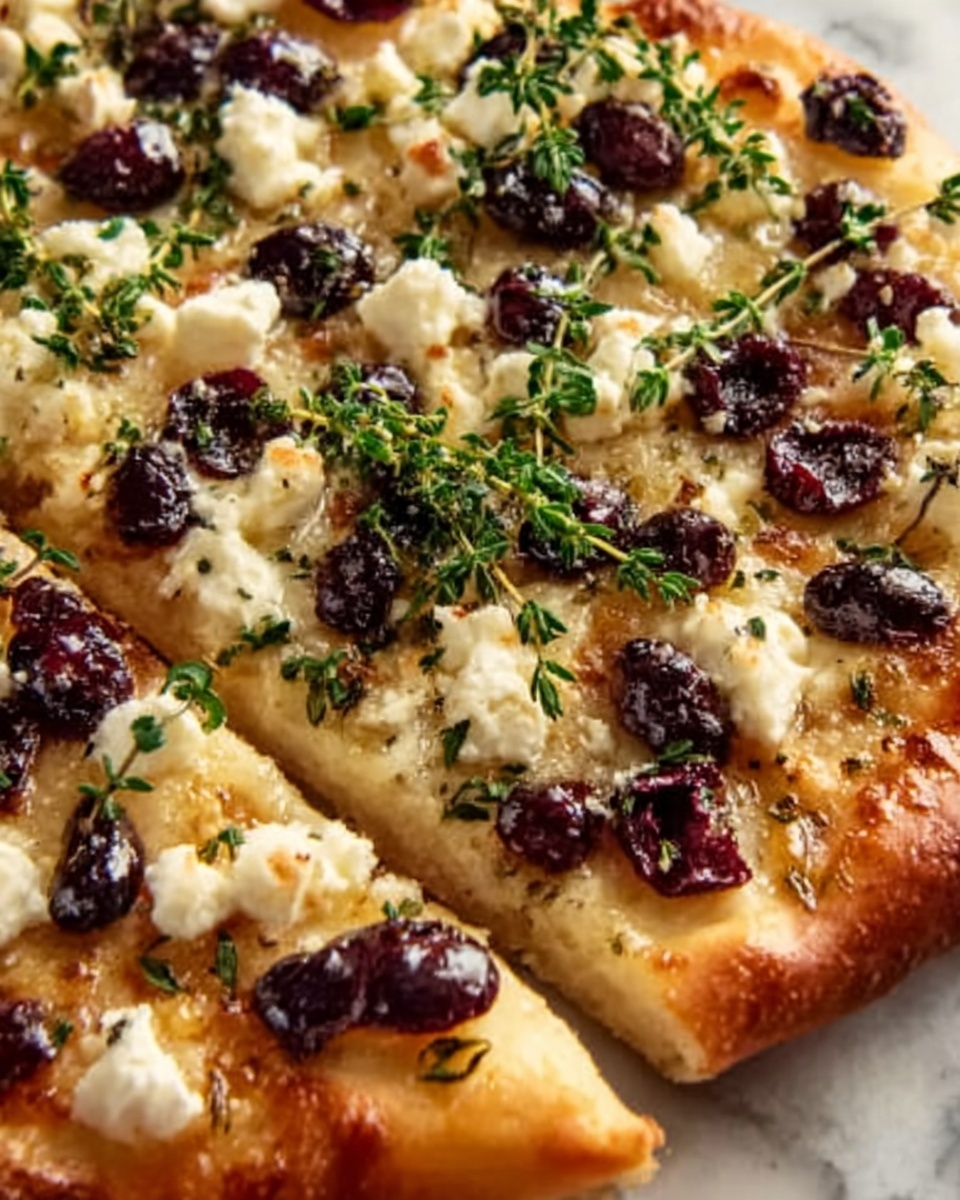 Rustic Cranberry & Balsamic Glazed Flatbread with Fresh Herbs Recipe - Recipe Image