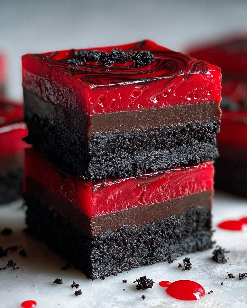 Vampire Fudge: Spooky Red Velvet Peanut Butter Chocolate Treat Recipe - Recipe Image