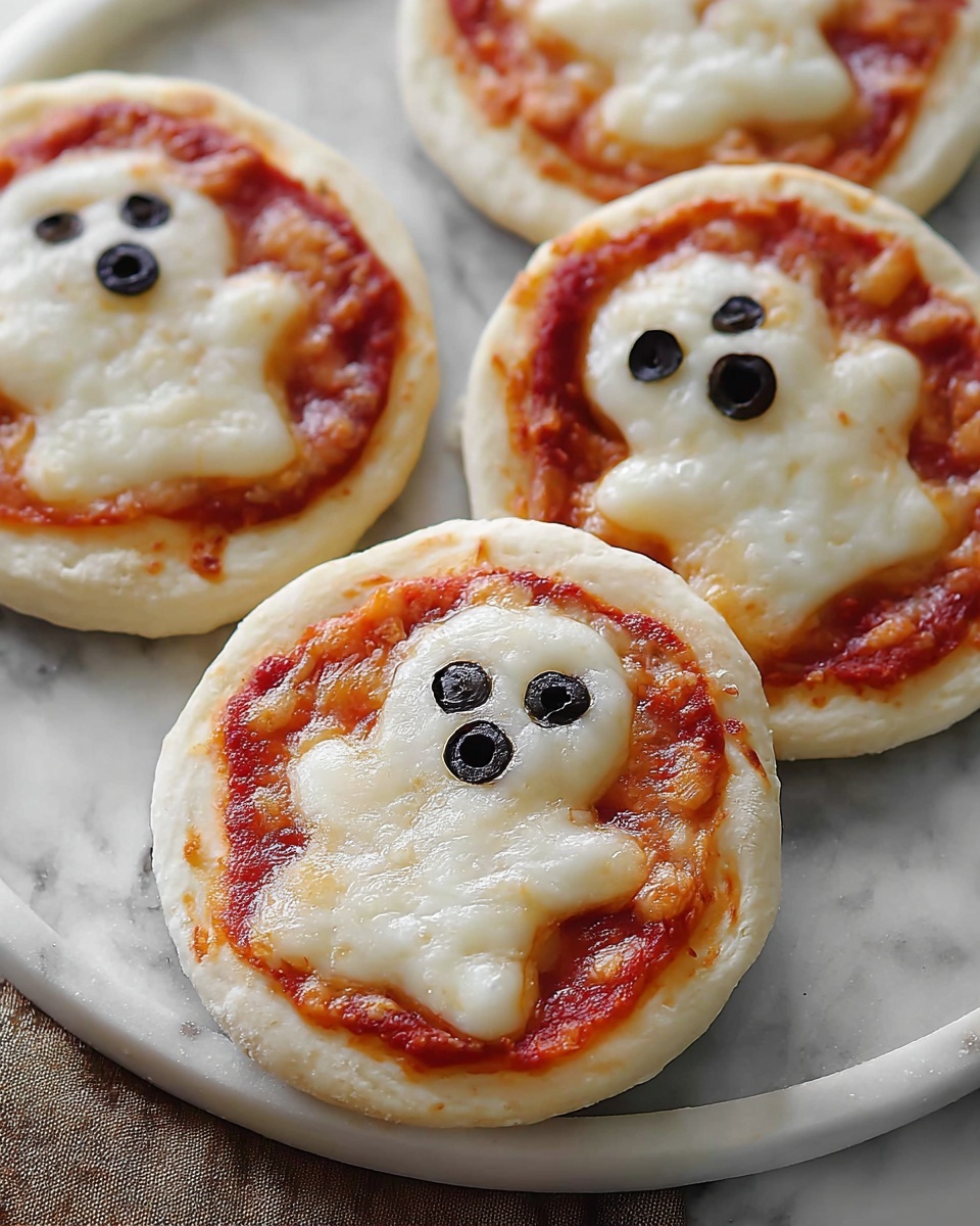 Mini Ghost Pizzas: Spooky Halloween Party Food Recipe - Recipe Image