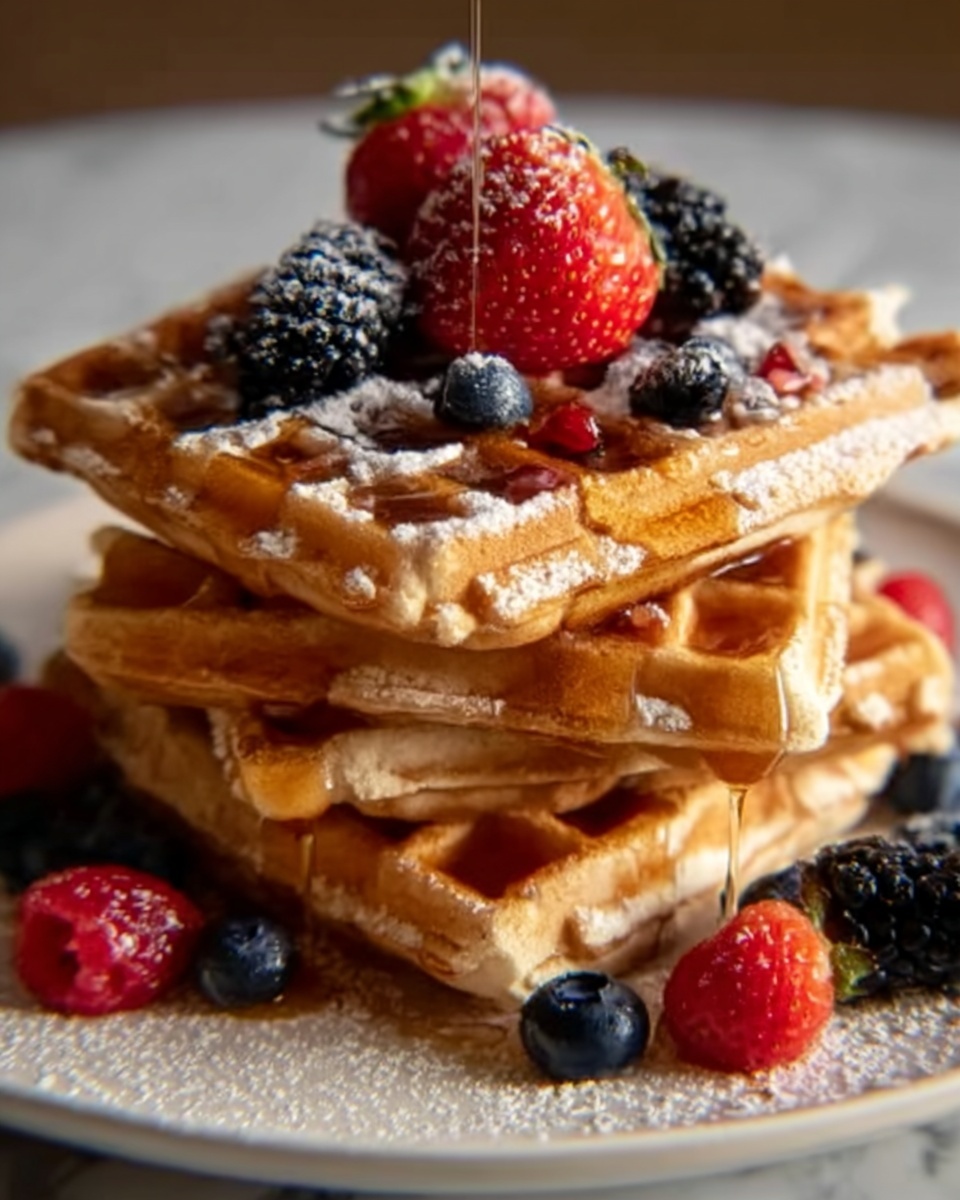 Waffles with Filling and Chocolate Glaze Recipe - Recipe Image