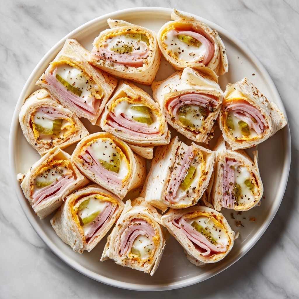 Pickle and Ham Cream Cheese Pinwheels Recipe - Recipe Image