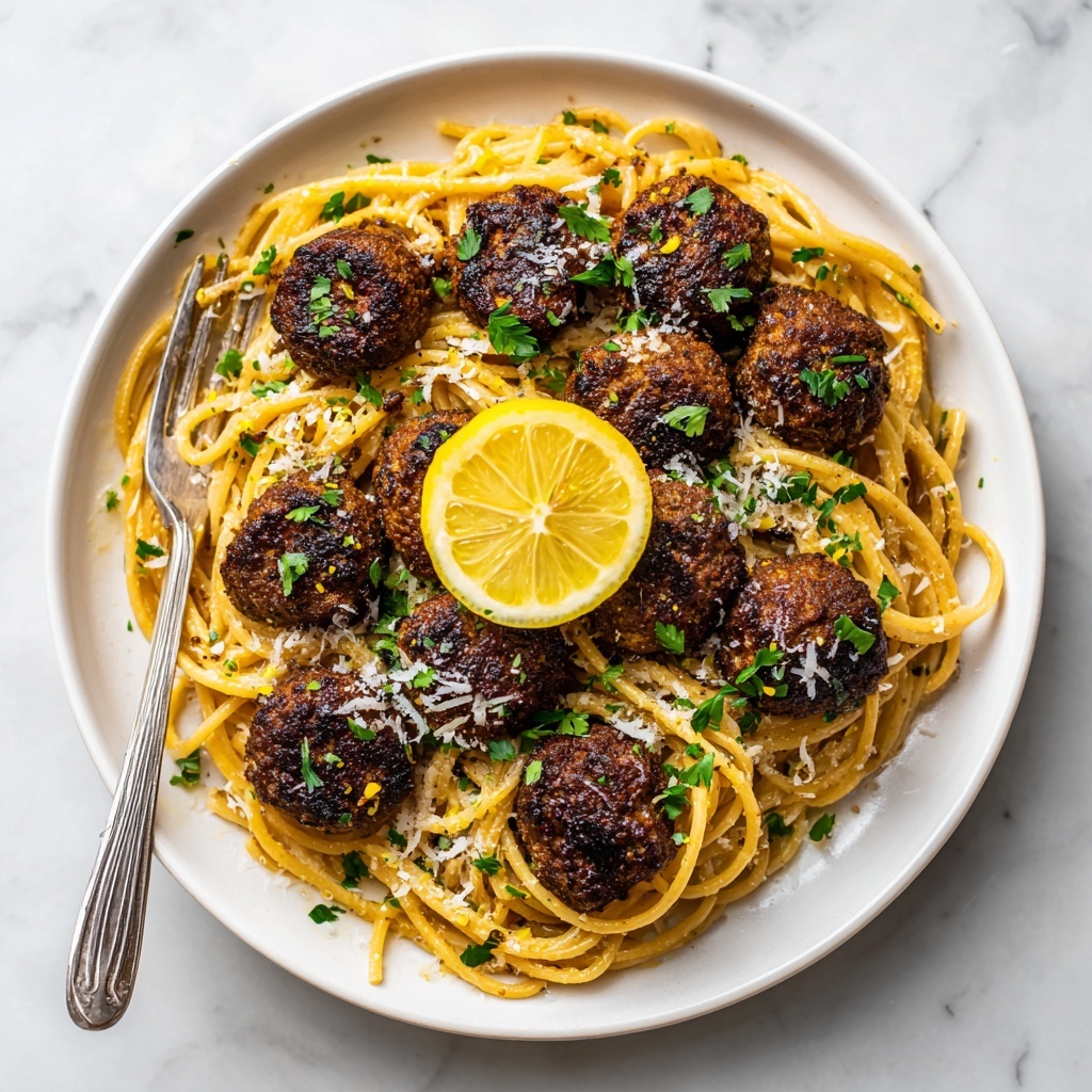Lemon Garlic Chicken Piccata Meatballs Recipe - Recipe Image