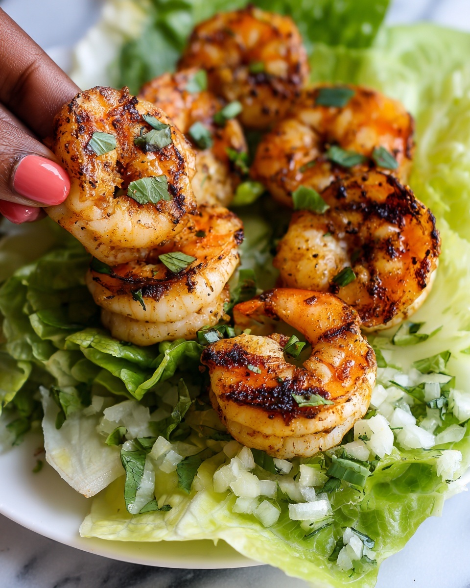 Grilled Shrimp Tostadas with Creamy Avocado Sauce Recipe - Recipe Image