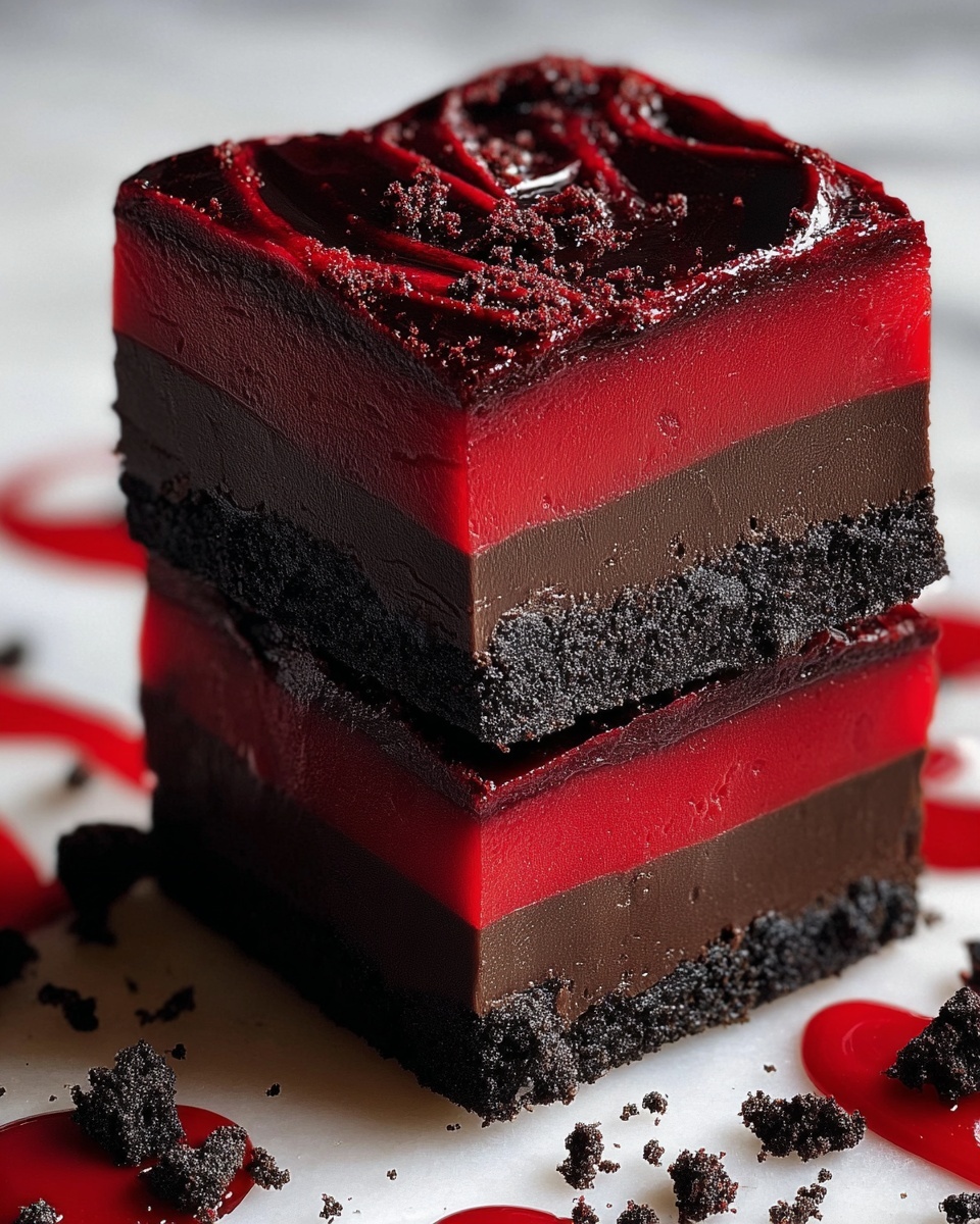 Vampire Fudge: Spooky Red Velvet Peanut Butter Chocolate Treat Recipe - Recipe Image
